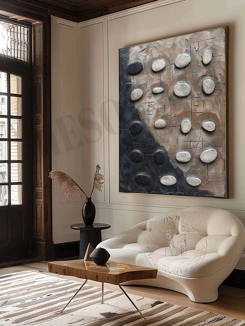 Handcrafted Abstract Painting Heavy Texture Wall Art For Homedecor HT1037