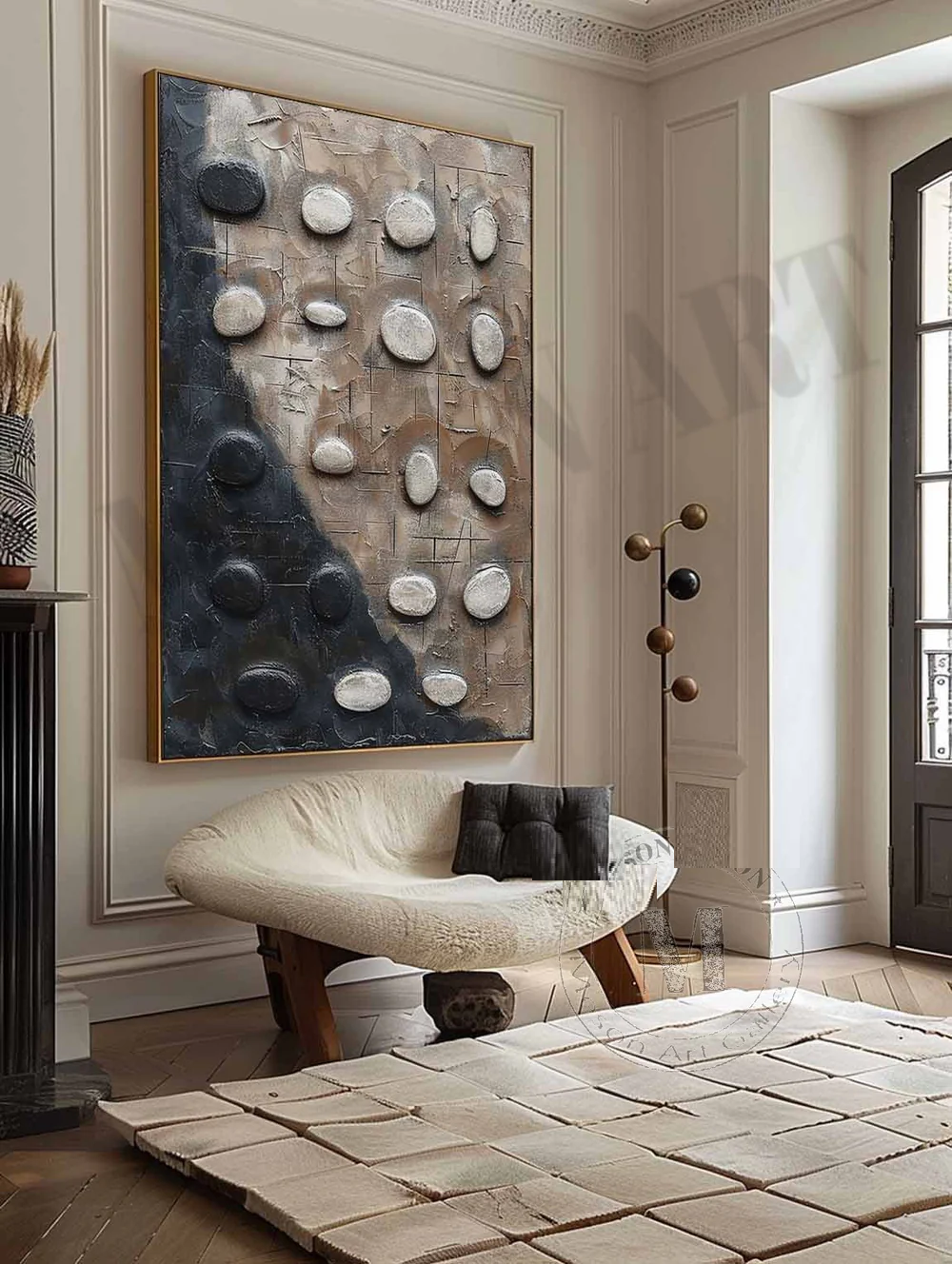 Handcrafted Abstract Painting Heavy Texture Wall Art For Homedecor HT1037
