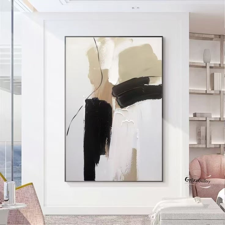 Handcrafted Abstract Painting Minimalist Wall Art For Homedecor MA1008B