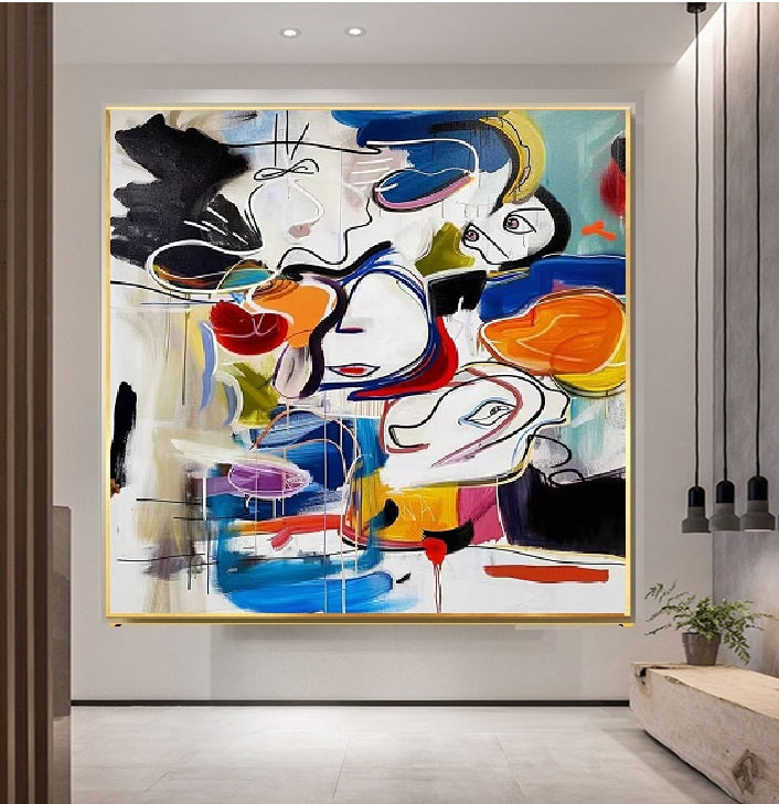 Handcrafted Abstract Painting Fine Art For Homedecor MA1077B