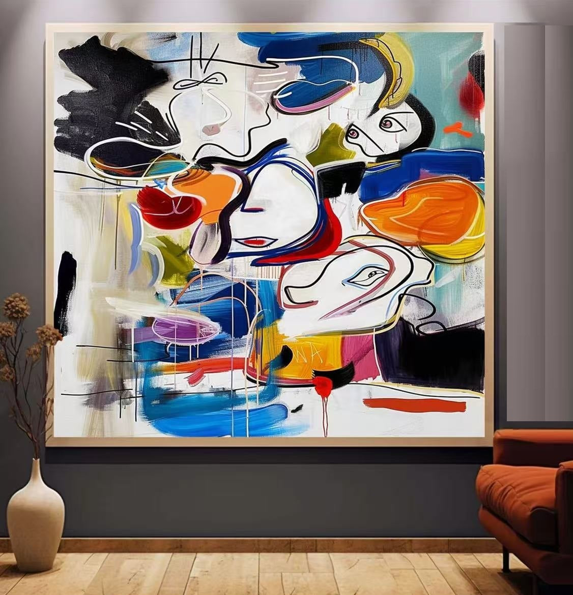 Handcrafted Abstract Painting Fine Art For Homedecor MA1077B