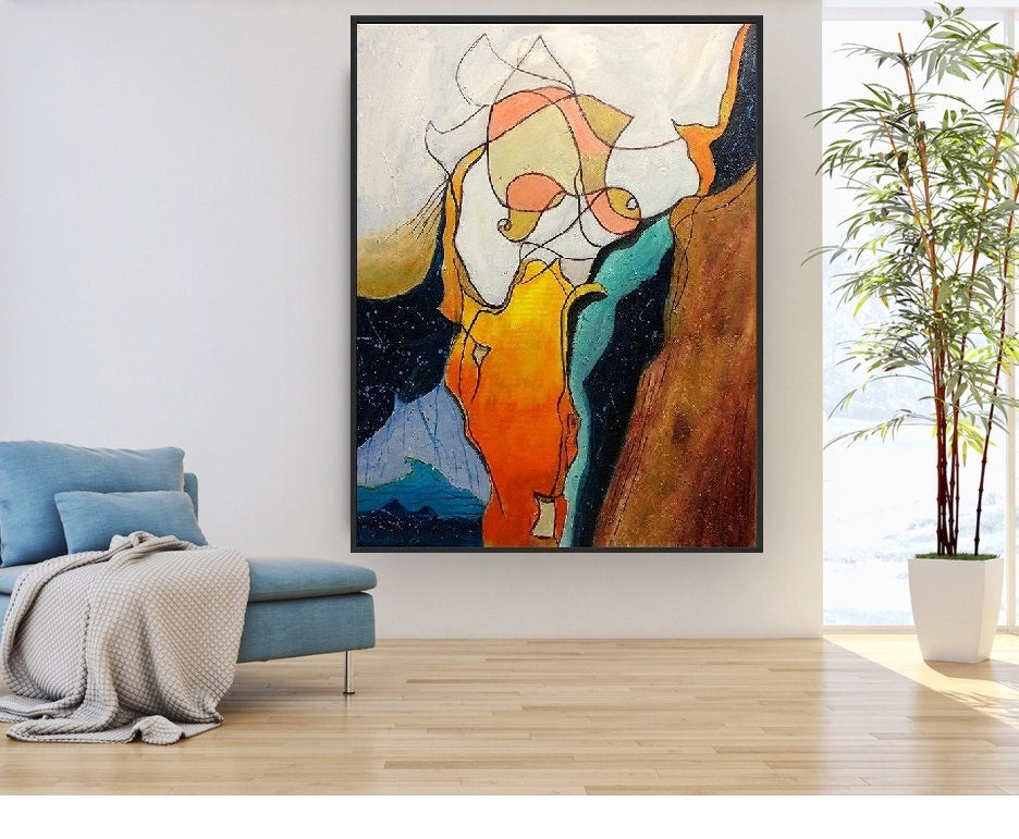 Handcrafted Abstract Painting Fine Art For Homedecor MA1318