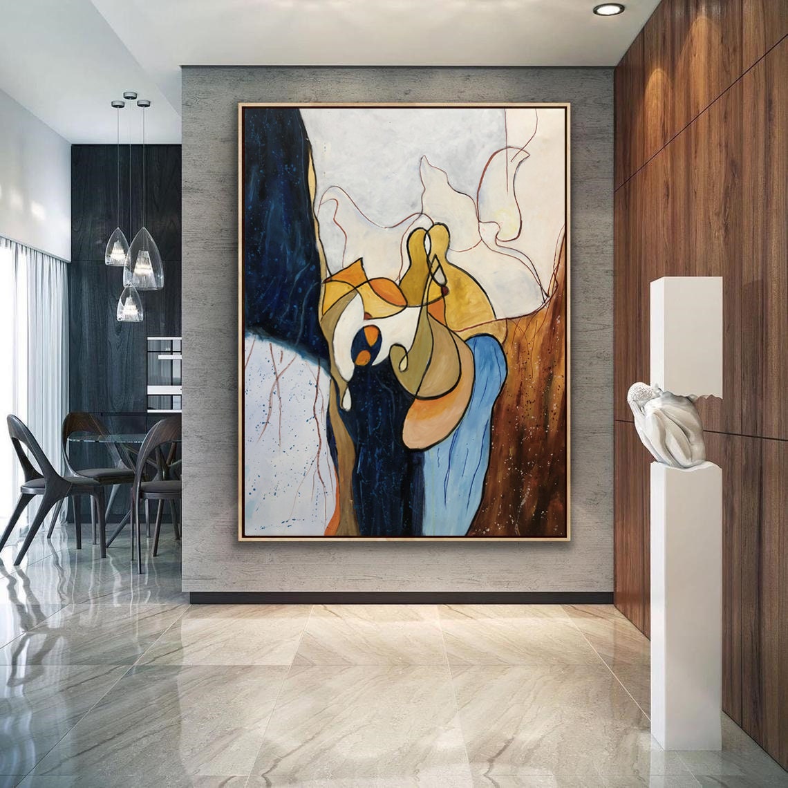 Handcrafted Abstract Painting Fine Art For Homedecor MA1319