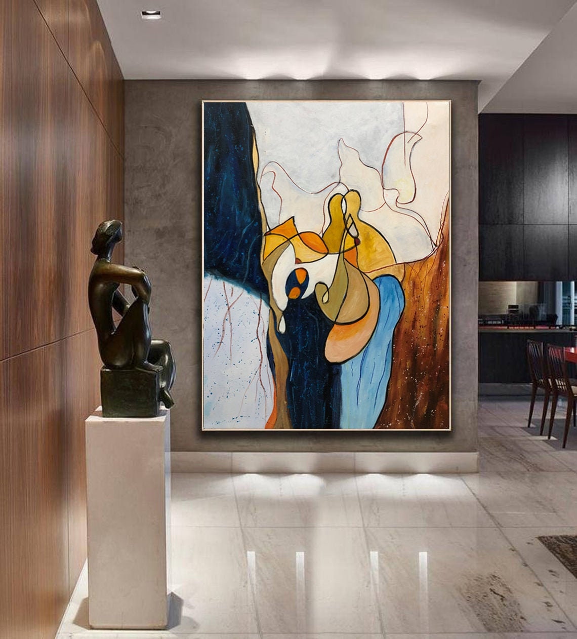 Handcrafted Abstract Painting Fine Art For Homedecor MA1319