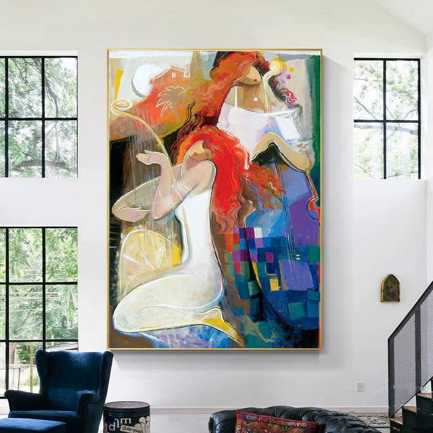 Handcrafted Modern Figure Painting Fine Wall Art For Homedecor MDP1060