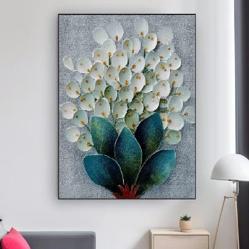 Handcrafted Modern Flower Painting Fine Wall Art For Homedecor MDF1006