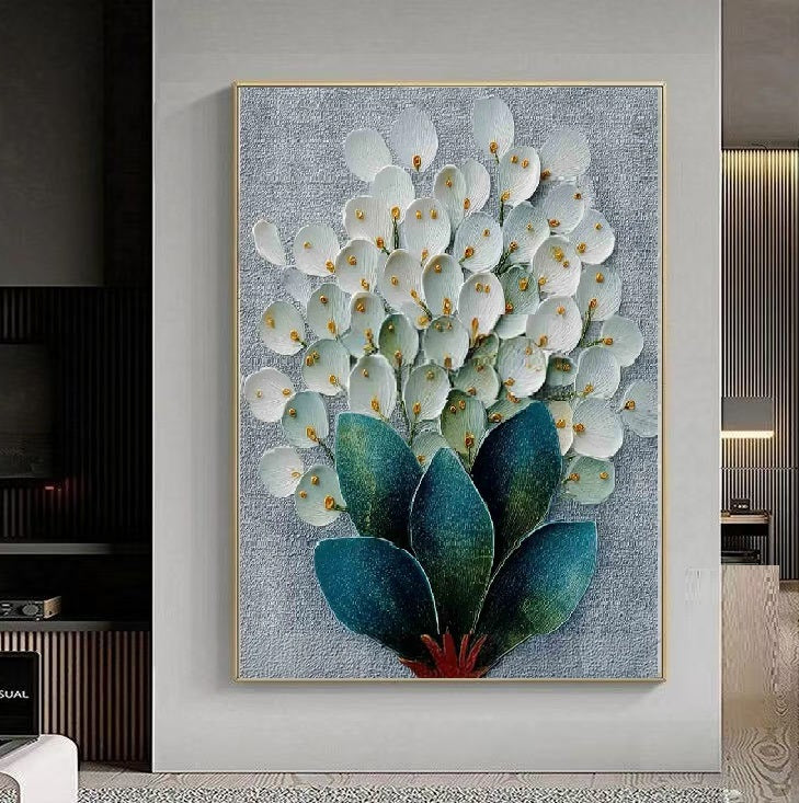 Handcrafted Modern Flower Painting Fine Wall Art For Homedecor MDF1006