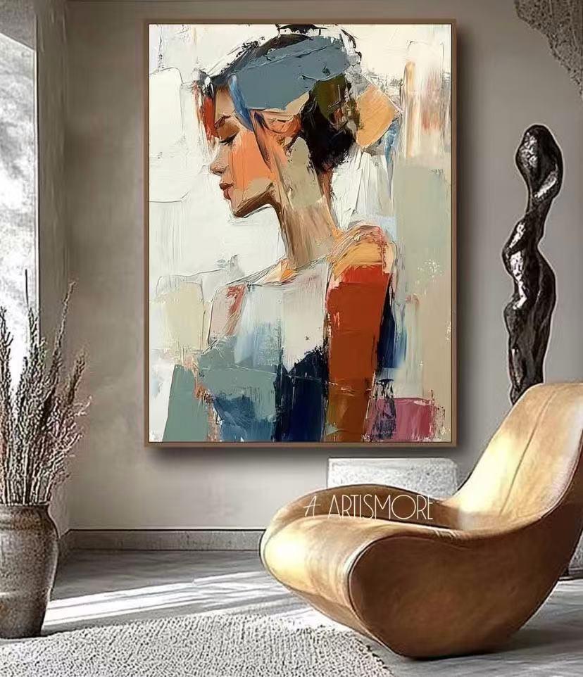 Handcrafted Modern Figure Painting Fine Wall Art For Homedecor MDP1005