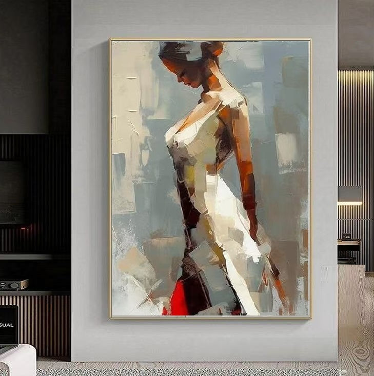 Handcrafted Modern Figure Painting Fine Wall Art For Homedecor MDP1007