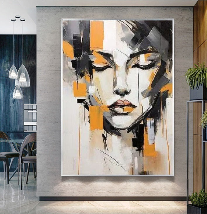 Handcrafted Modern Figure Painting Fine Wall Art For Homedecor MDP1008