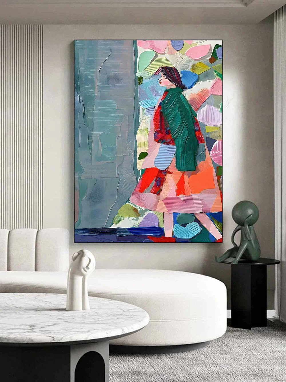 Handcrafted Modern Figure Painting Fine Wall Art For Homedecor MDP1021