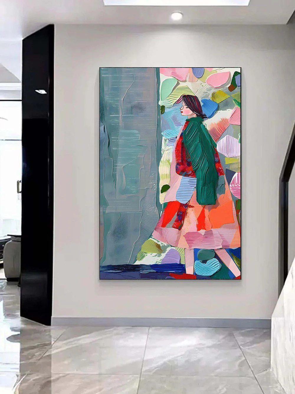 Handcrafted Modern Figure Painting Fine Wall Art For Homedecor MDP1021