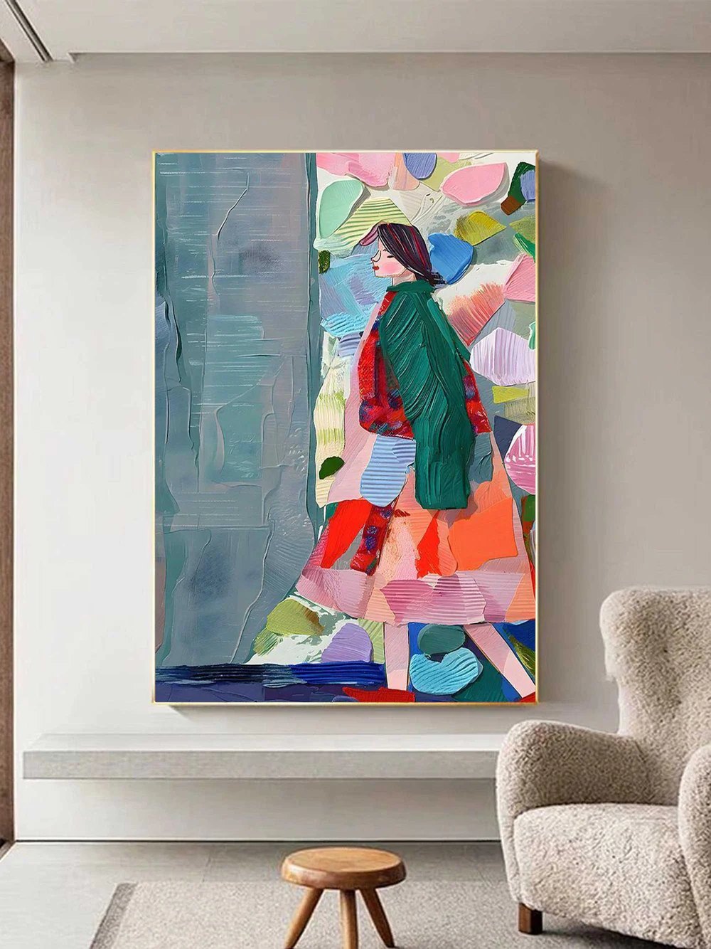 Handcrafted Modern Figure Painting Fine Wall Art For Homedecor MDP1021