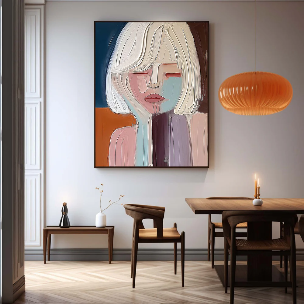 Handcrafted Modern Figure Painting Fine Wall Art For Homedecor MDP1023A