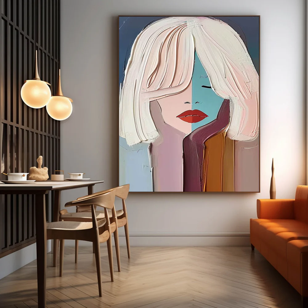 Handcrafted Modern Figure Painting Fine Wall Art For Homedecor MDP1023B