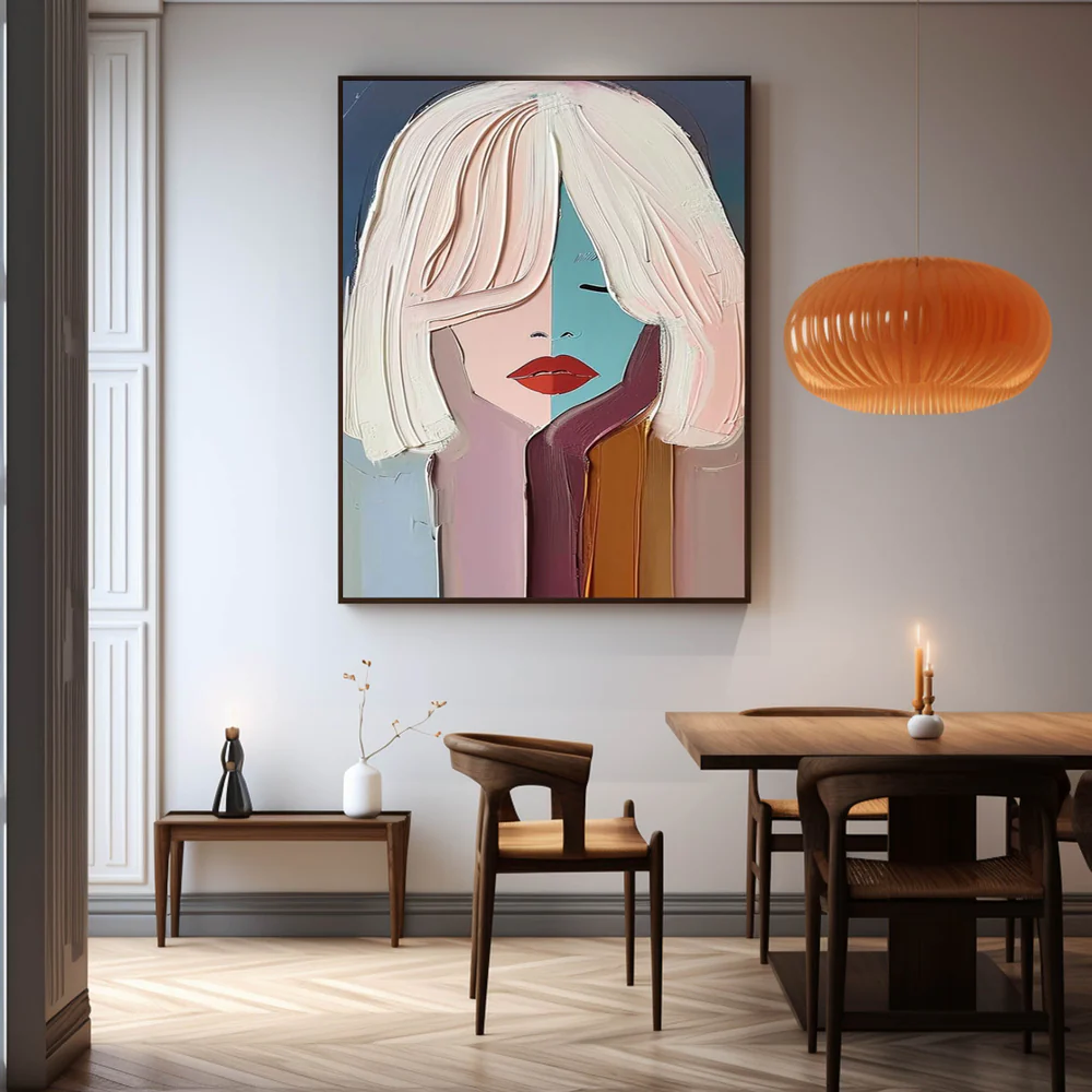 Handcrafted Modern Figure Painting Fine Wall Art For Homedecor MDP1023B