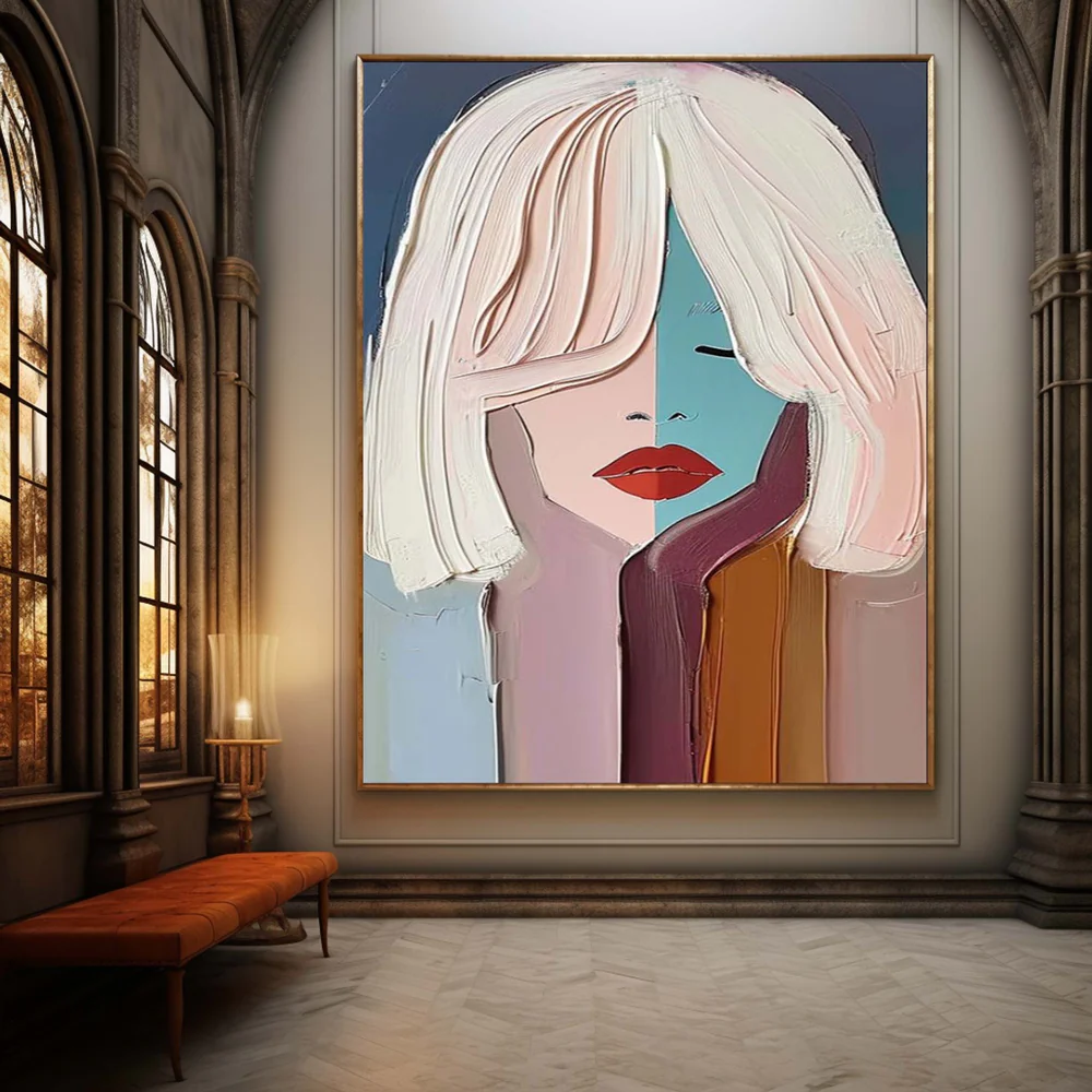 Handcrafted Modern Figure Painting Fine Wall Art For Homedecor MDP1023B