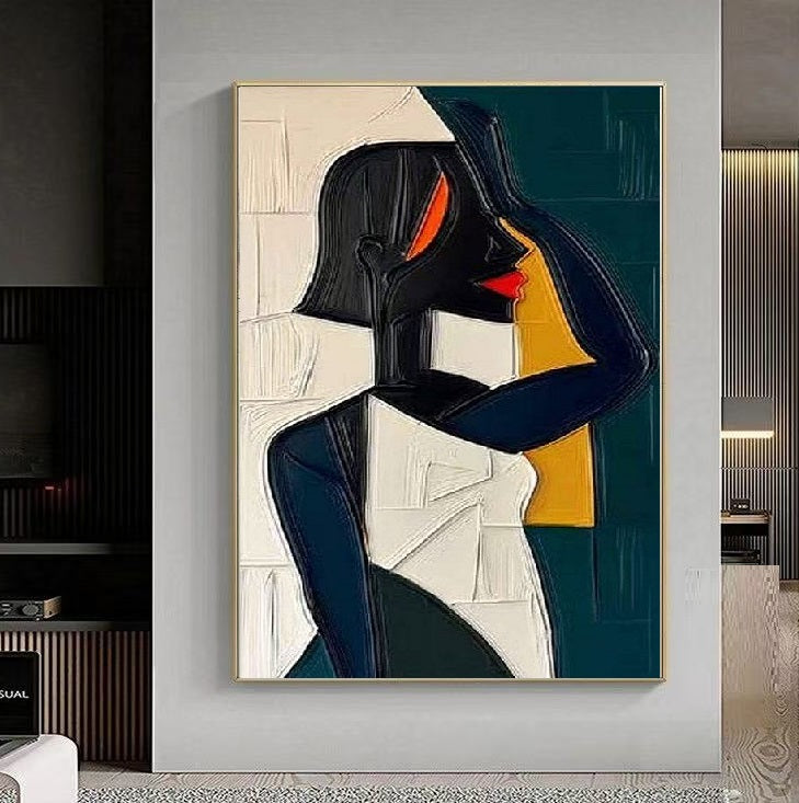 Handcrafted Modern Figure Painting Fine Wall Art For Homedecor MDP1025B