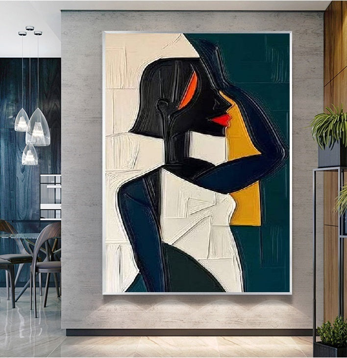 Handcrafted Modern Figure Painting Fine Wall Art For Homedecor MDP1025B