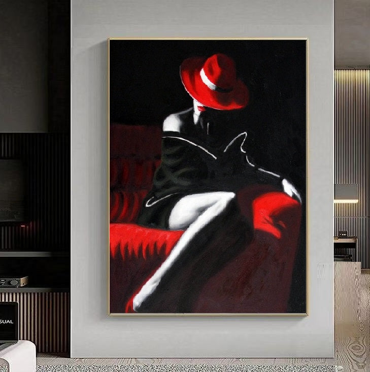 Handcrafted Modern Figure Painting Fine Wall Art For Homedecor MDP1044