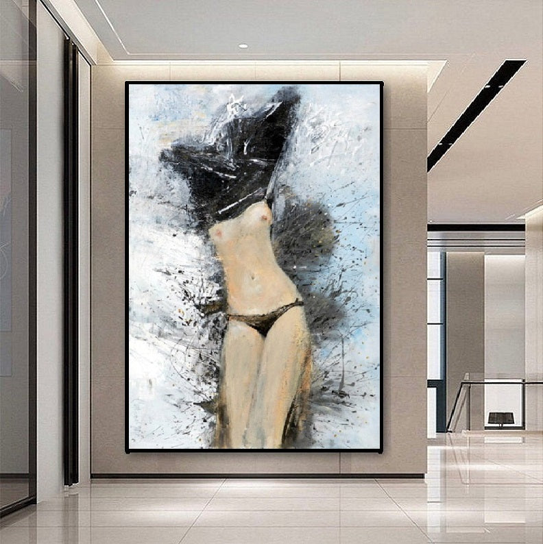 Handcrafted Modern Figure Painting Fine Wall Art For Homedecor MDP1054