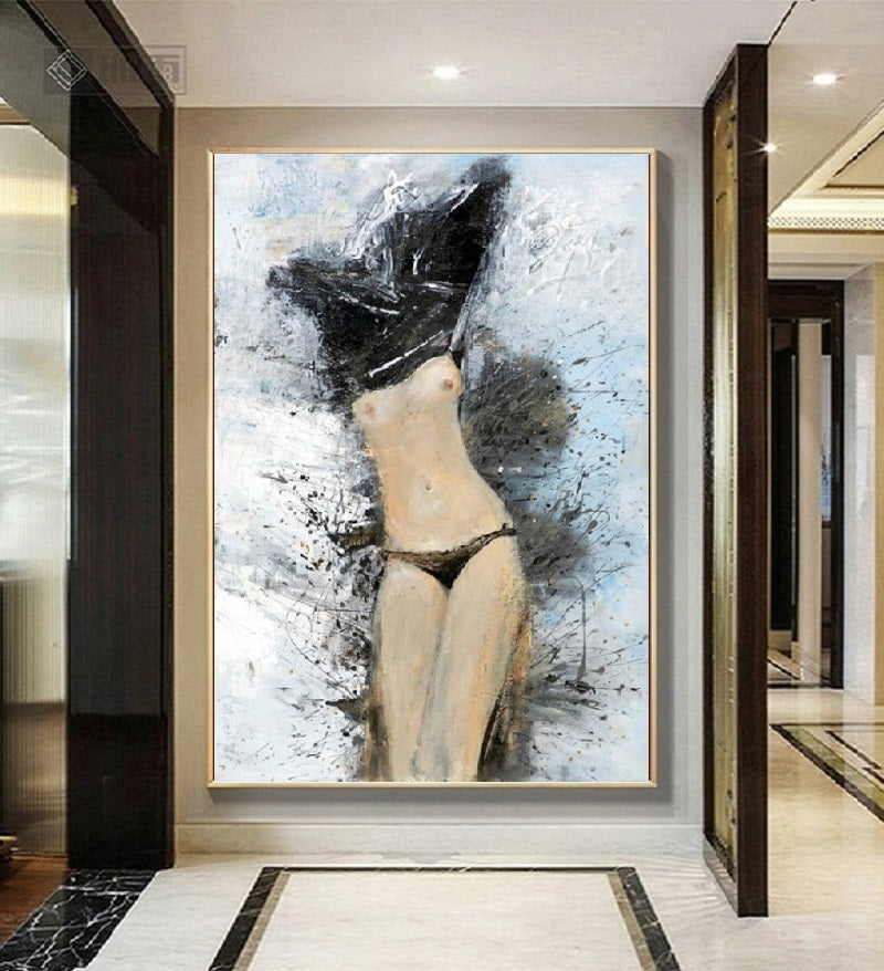 Handcrafted Modern Figure Painting Fine Wall Art For Homedecor MDP1054