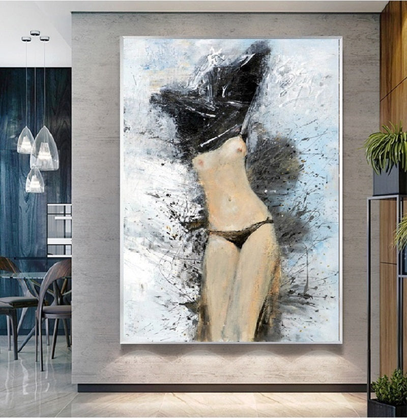 Handcrafted Modern Figure Painting Fine Wall Art For Homedecor MDP1054