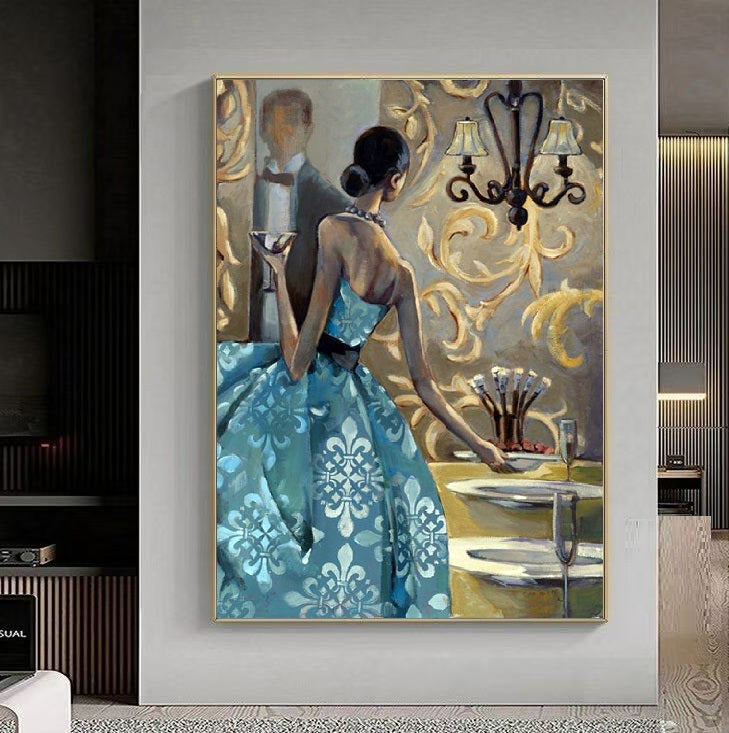 Handcrafted Modern Figure Painting Fine Wall Art For Homedecor MDP1072B