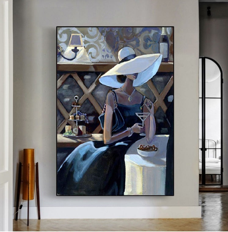 Handcrafted Modern Figure Painting Fine Wall Art For Homedecor MDP1072D