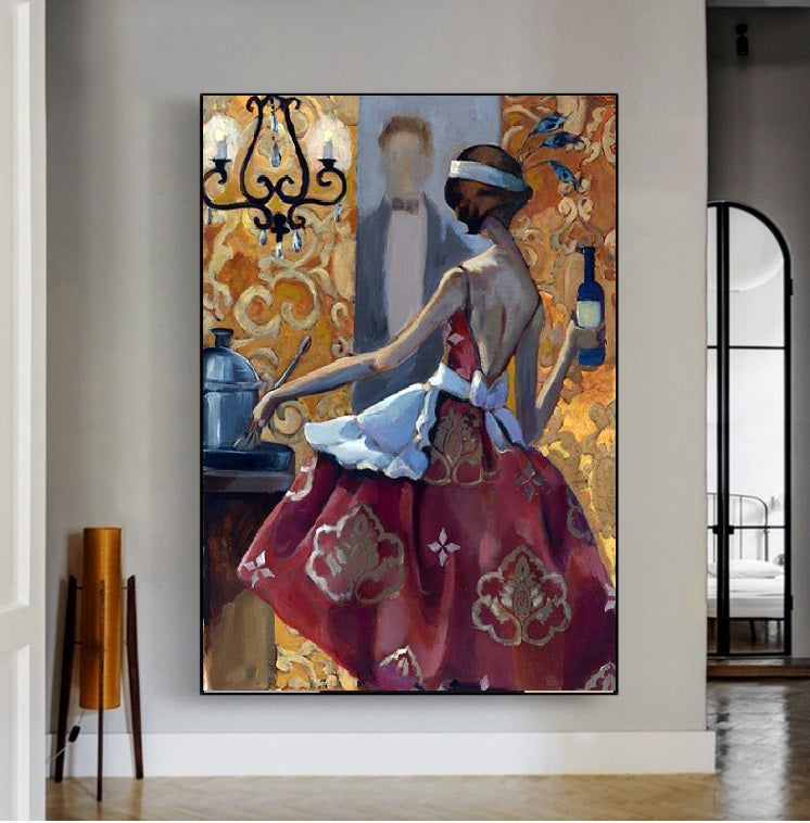 Handcrafted Modern Figure Painting Fine Wall Art For Homedecor MDP1072H