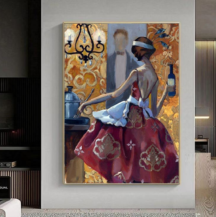 Handcrafted Modern Figure Painting Fine Wall Art For Homedecor MDP1072H