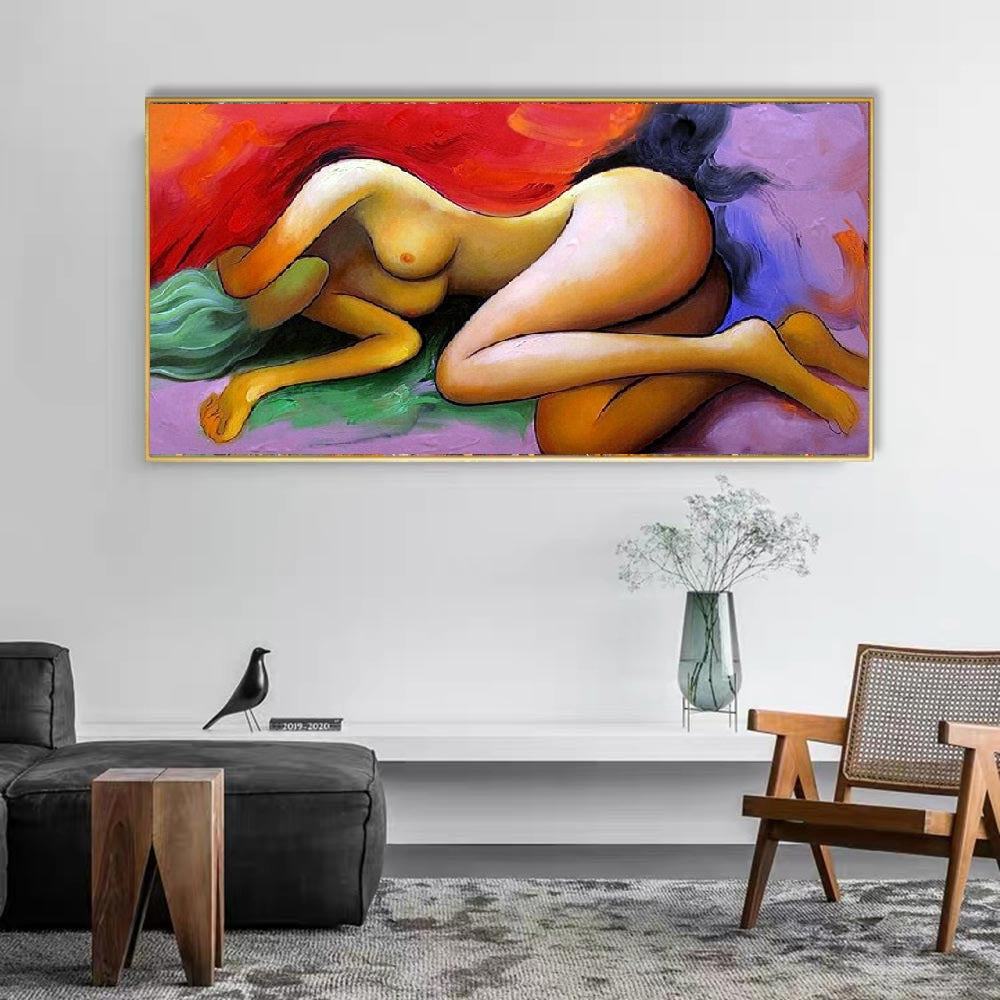 Handcrafted Modern Figure Painting Fine Wall Art For Homedecor MDP1073B