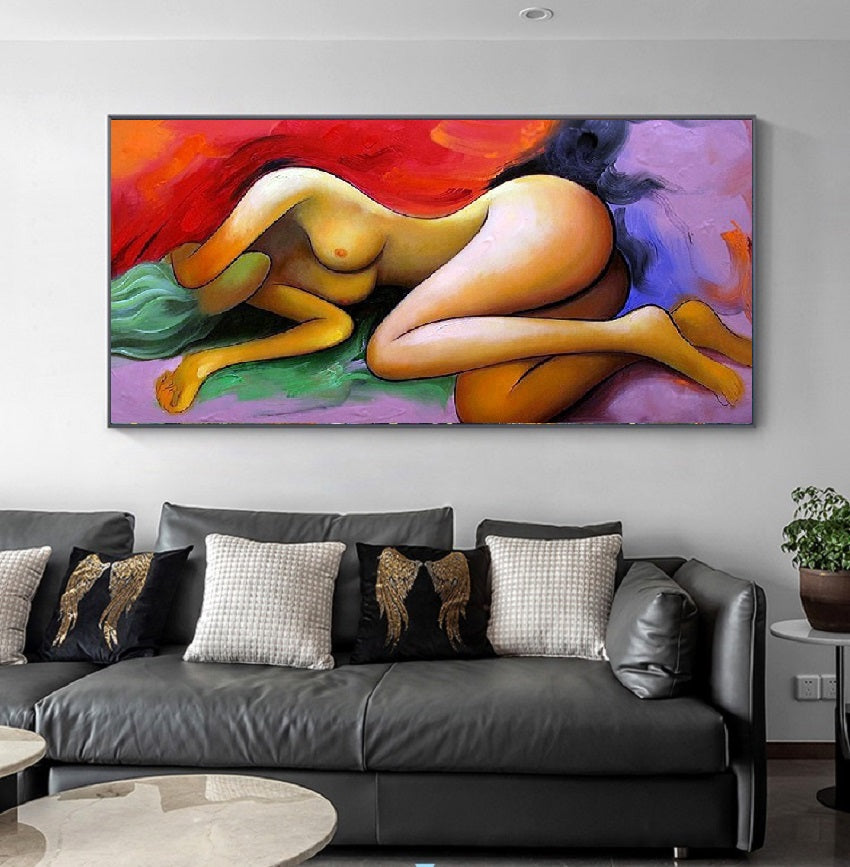 Handcrafted Modern Figure Painting Fine Wall Art For Homedecor MDP1073B