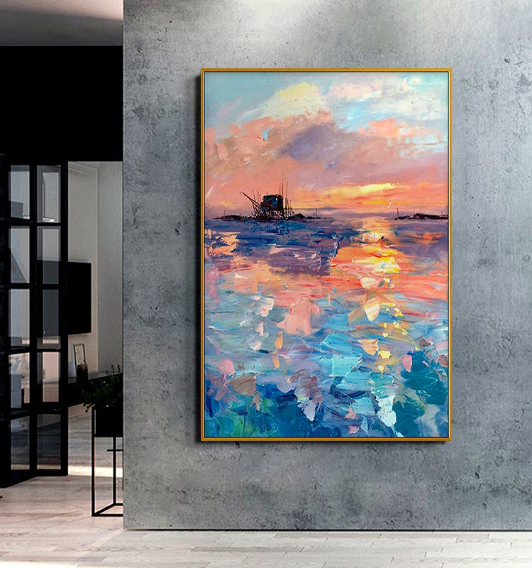 Handcrafted Modern Scenery Painting Wall Art For Homedecor MDS1022