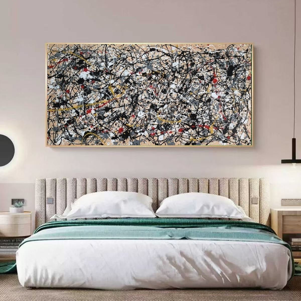 Handcrafted Abstract Painting Pollock Style Wall Art For Homedecor PLK1001