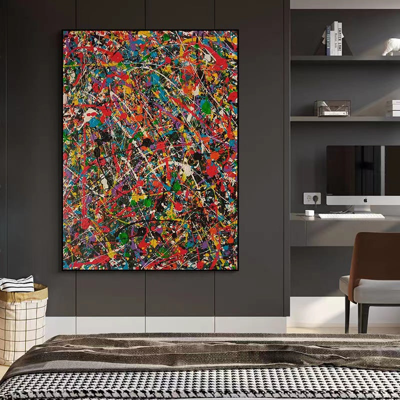 Handcrafted Abstract Painting Pollock Style Wall Art For Homedecor PLK1010