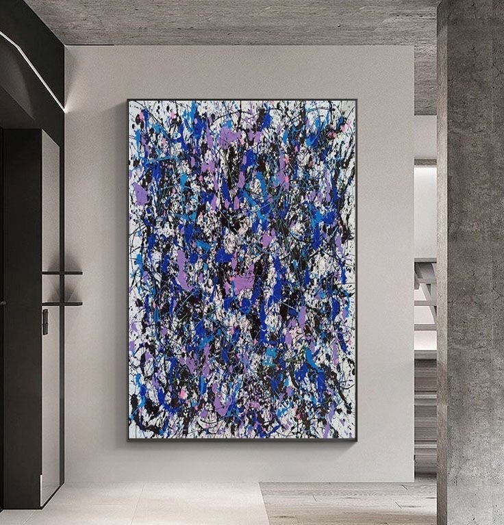 Handcrafted Abstract Painting Pollock Style Wall Art For Homedecor PLK1019