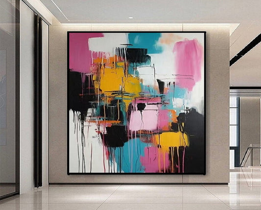 Handcrafted Abstract Painting, Modern Wall Art for Home Decor AB0001C