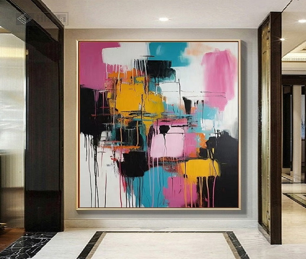 Handcrafted Abstract Painting, Modern Wall Art for Home Decor AB0001C