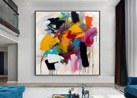 Handcrafted Abstract Painting, Modern Wall Art for Home Decor AB0002C