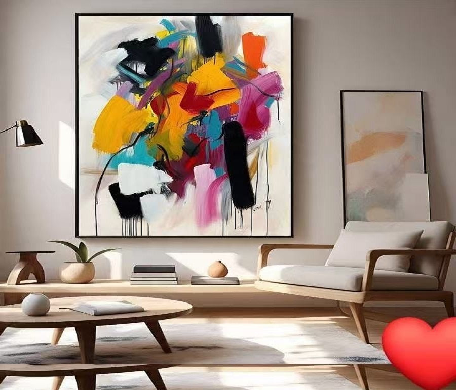 Handcrafted Abstract Painting, Modern Wall Art for Home Decor AB0002C