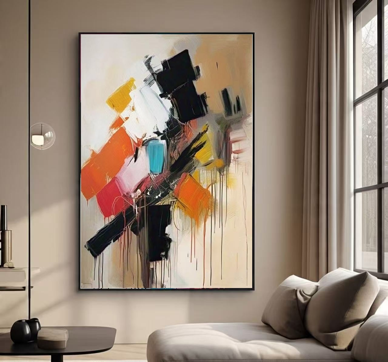 Handcrafted Abstract Painting, Modern Wall Art for Home Decor AB0004A