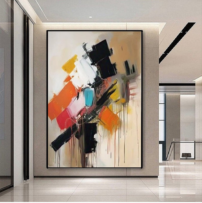 Handcrafted Abstract Painting, Modern Wall Art for Home Decor AB0004A