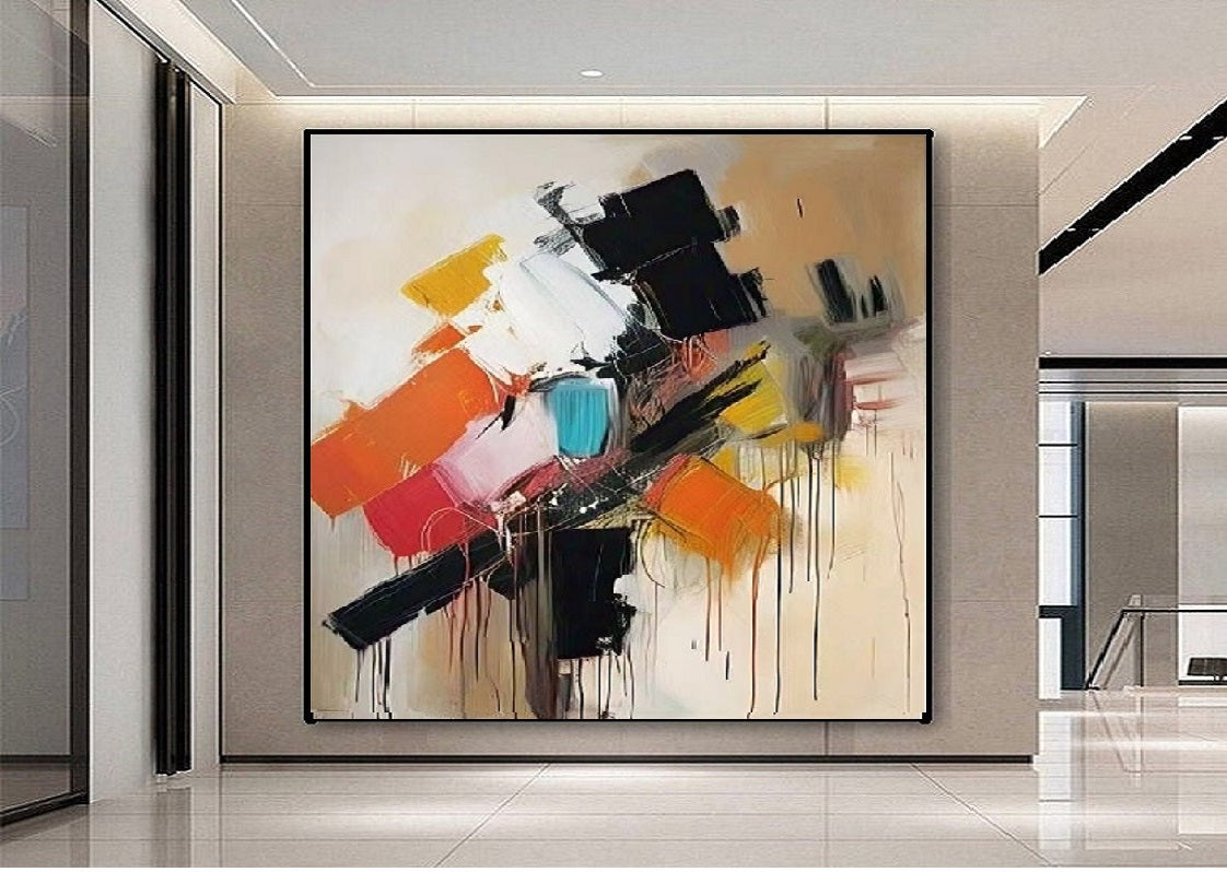 Handcrafted Abstract Painting, Modern Wall Art for Home Decor AB0004C