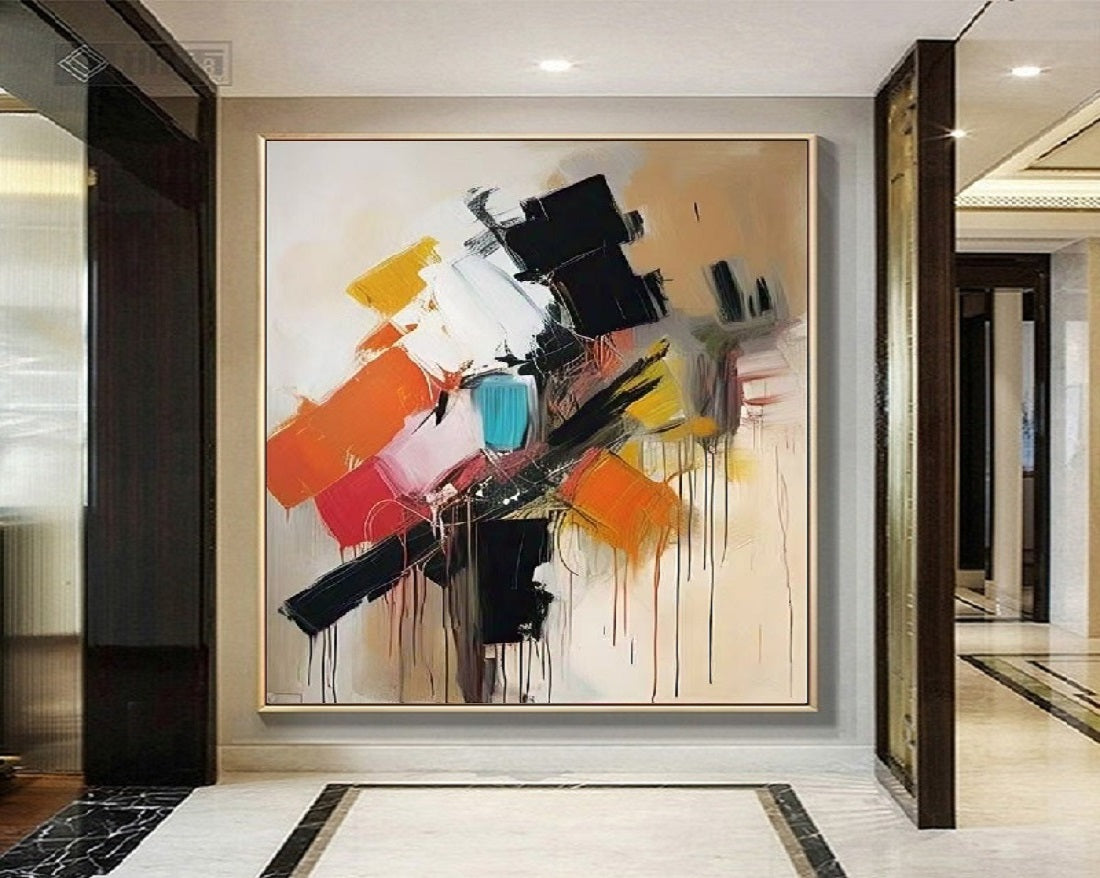 Handcrafted Abstract Painting, Modern Wall Art for Home Decor AB0004C