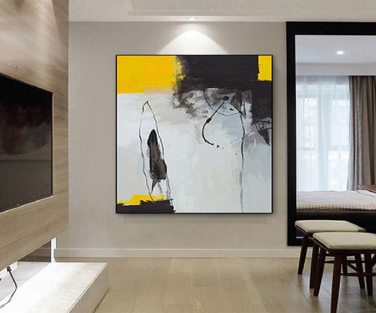 Handcrafted Abstract Painting, Modern Wall Art for Home Decor AB0012C