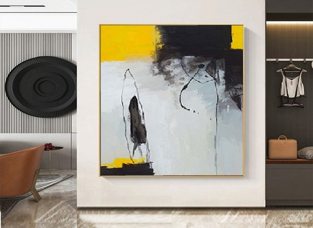 Handcrafted Abstract Painting, Modern Wall Art for Home Decor AB0012C