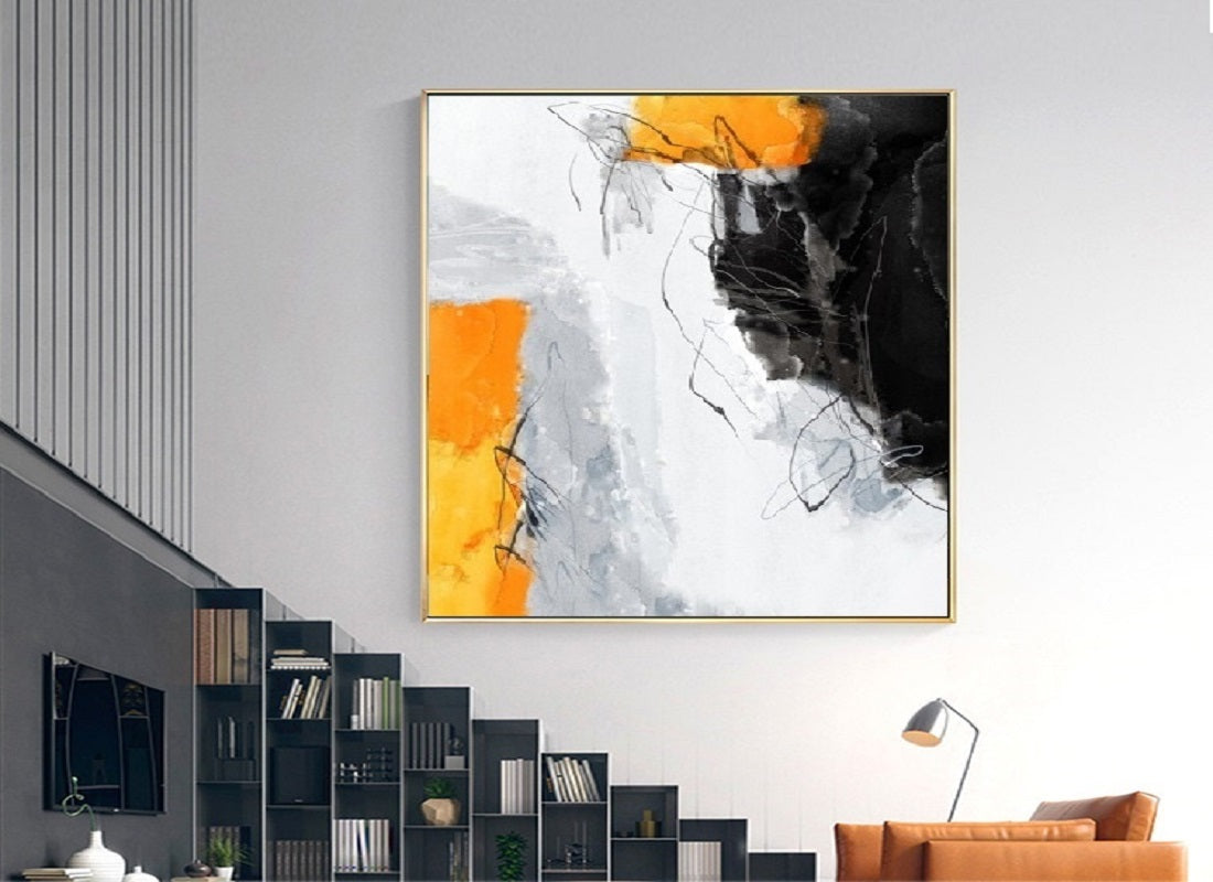 Handcrafted Abstract Painting, Modern Wall Art for Home Decor AB0013C