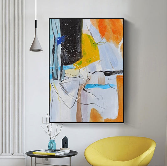 Handcrafted Abstract Painting, Modern Wall Art for Home Decor AB0015A