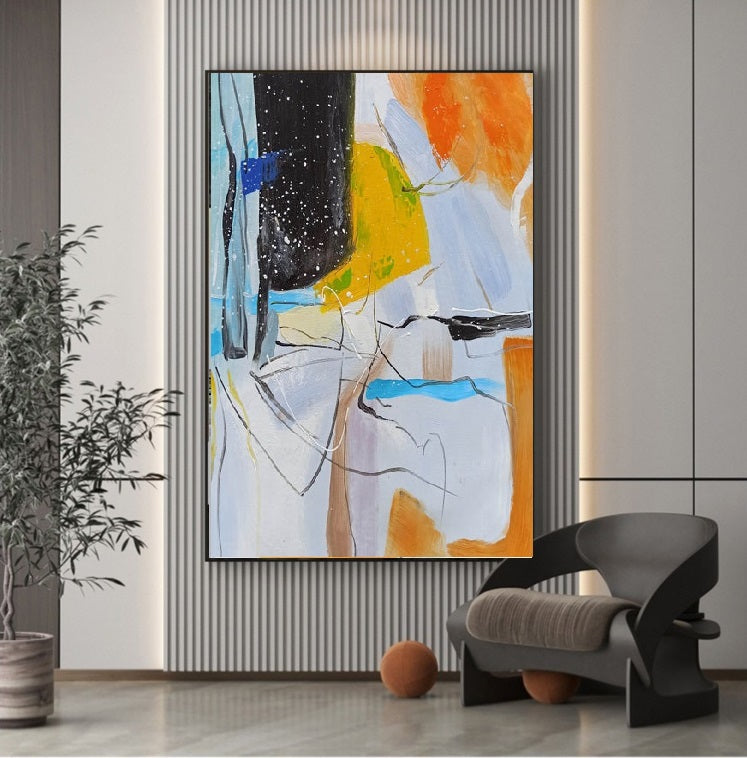 Handcrafted Abstract Painting, Modern Wall Art for Home Decor AB0015A